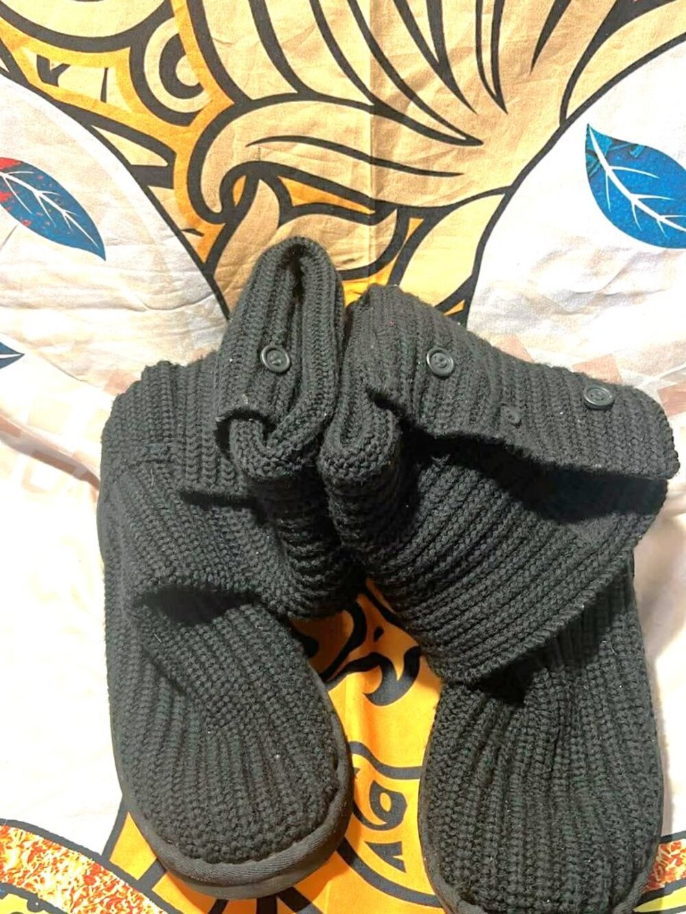 Poshmark Listing: UGG Classic Cardy Knit Boots – Black – Women’s 6 - Picture 2 of 6